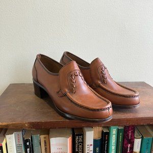 Heeled Leather Loafers